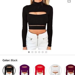 Black mid-drift crop top